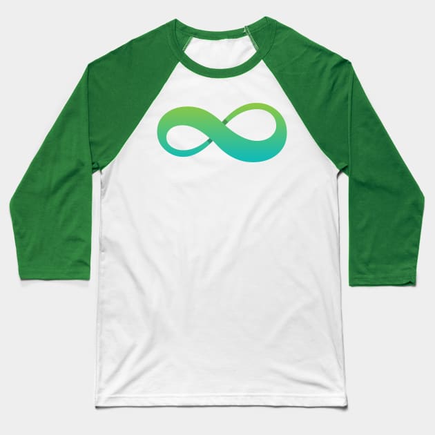 Infinity Green Baseball T-Shirt by Spaksu